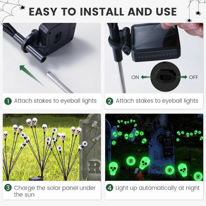 Scary Eyeball Garden Lights — 4 Pack, 32 LED