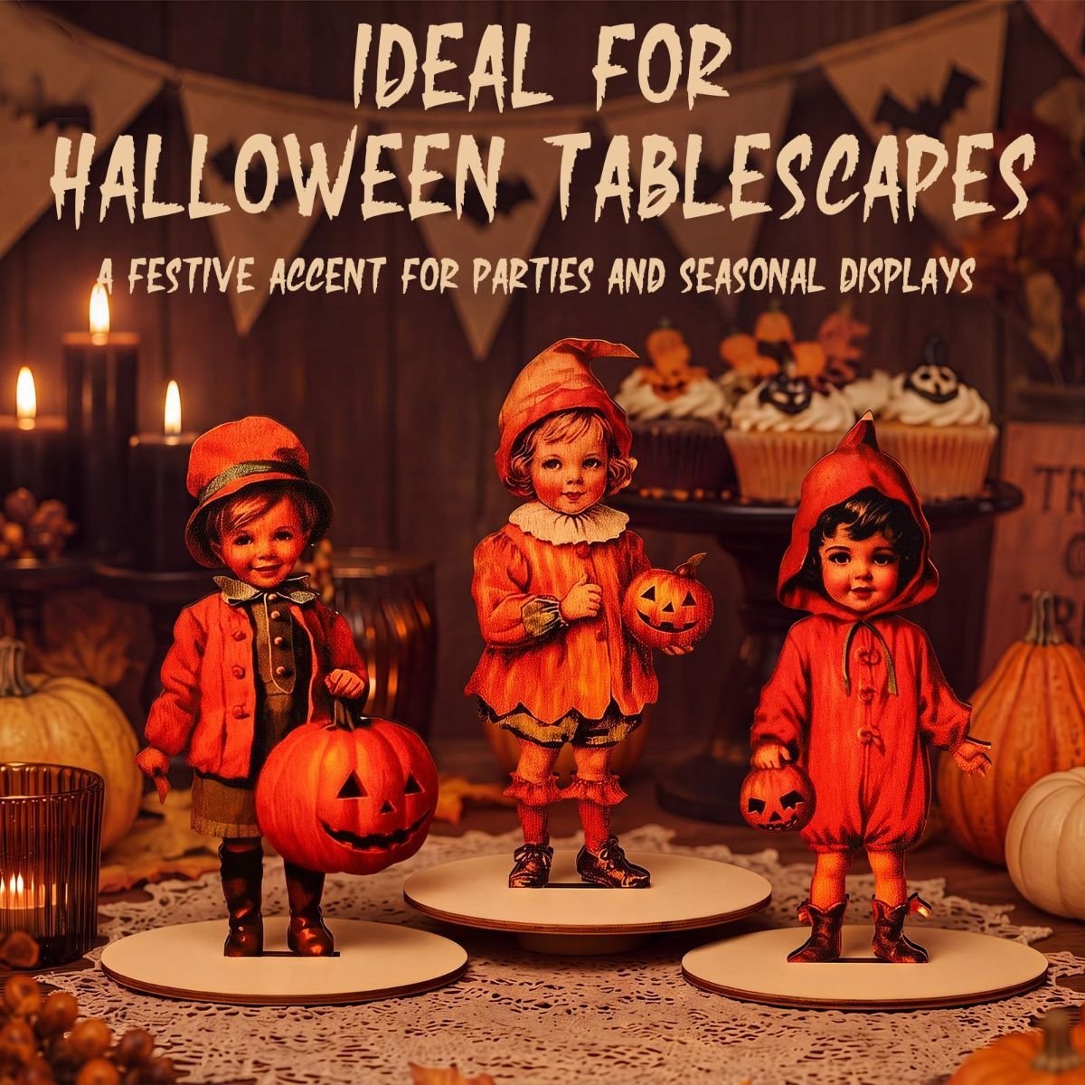 Vintage Wooden Table Signs — 3 Piece, 23 x 15cm