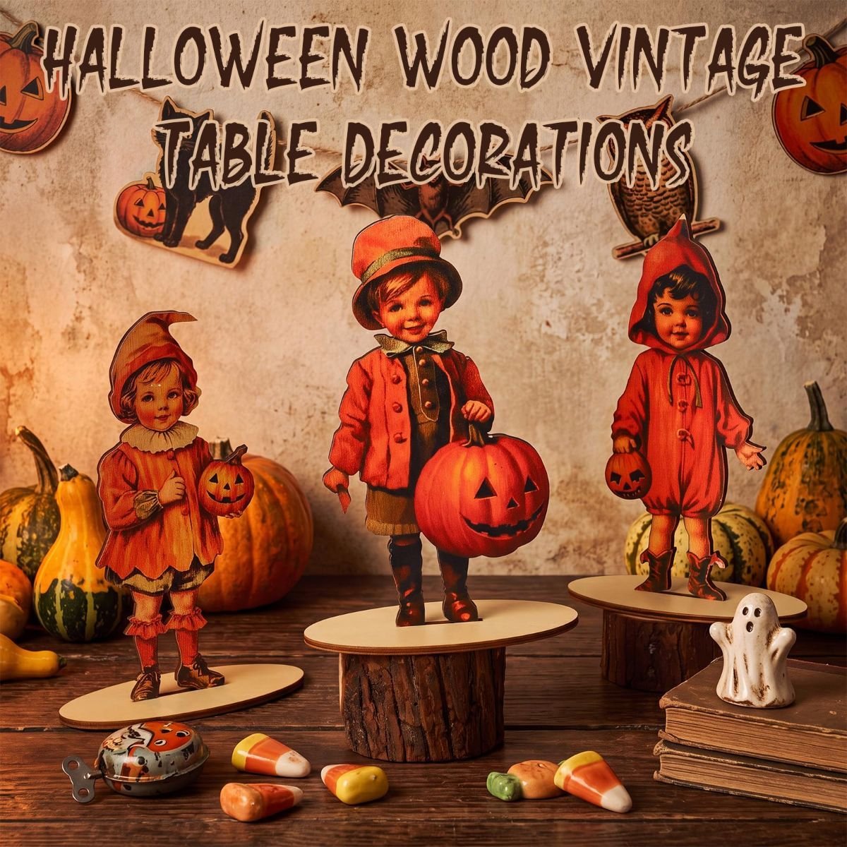 Vintage Wooden Table Signs — 3 Piece, 23 x 15cm