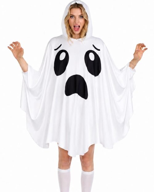 Hooded Ghost Poncho — Women’s