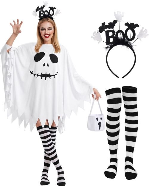 Ghost Costume Set — 4 Piece, Women's