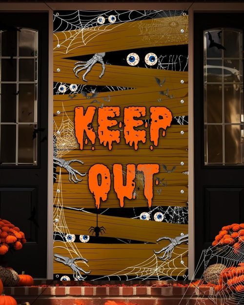 Scary Fabric Door Cover