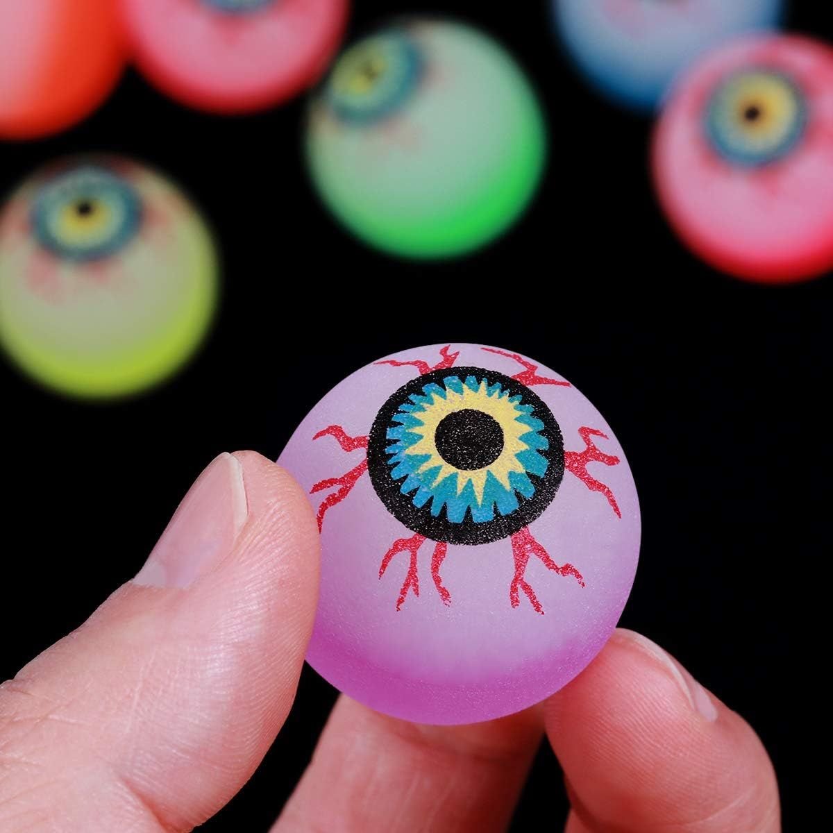 Glow-in-the-Dark Eyeball Bouncy Balls — 10 Pack