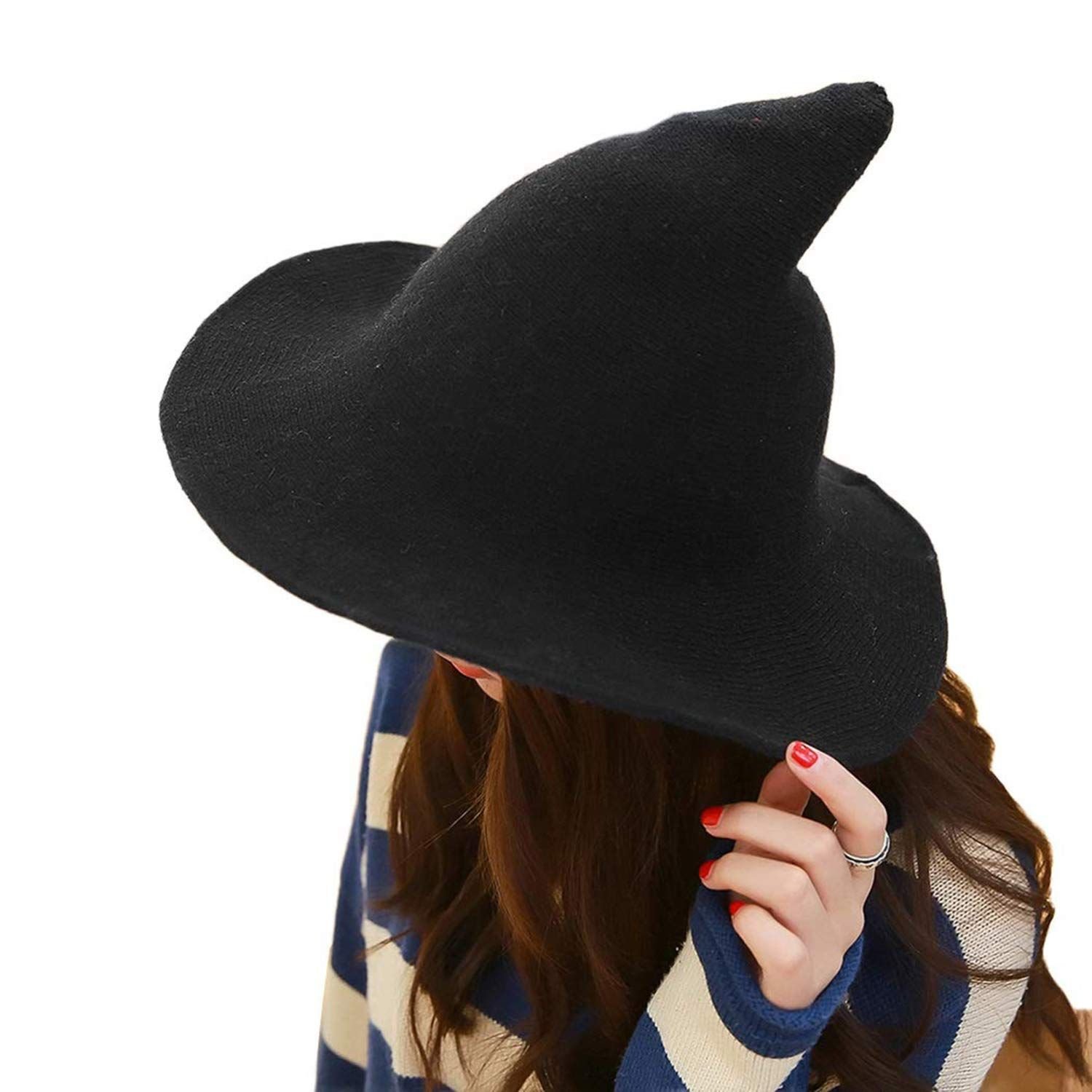 Wide-Brim Foldable Witch Hat