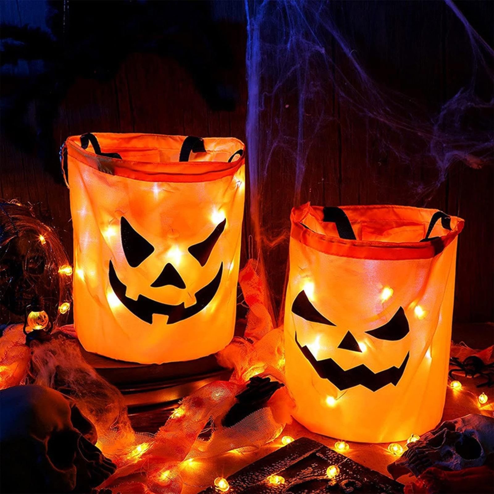 Pumpkin Trick or Treat Buckets — 2 Pack