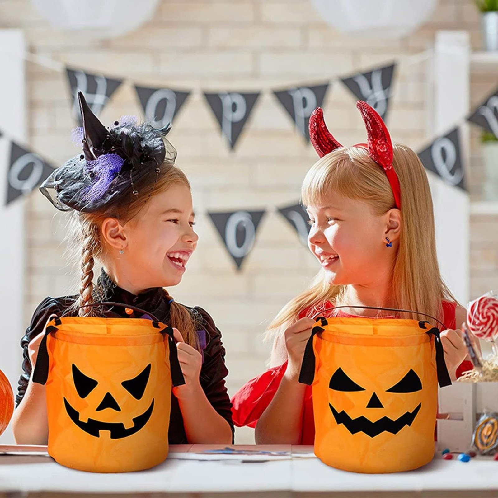 Pumpkin Trick or Treat Buckets — 2 Pack