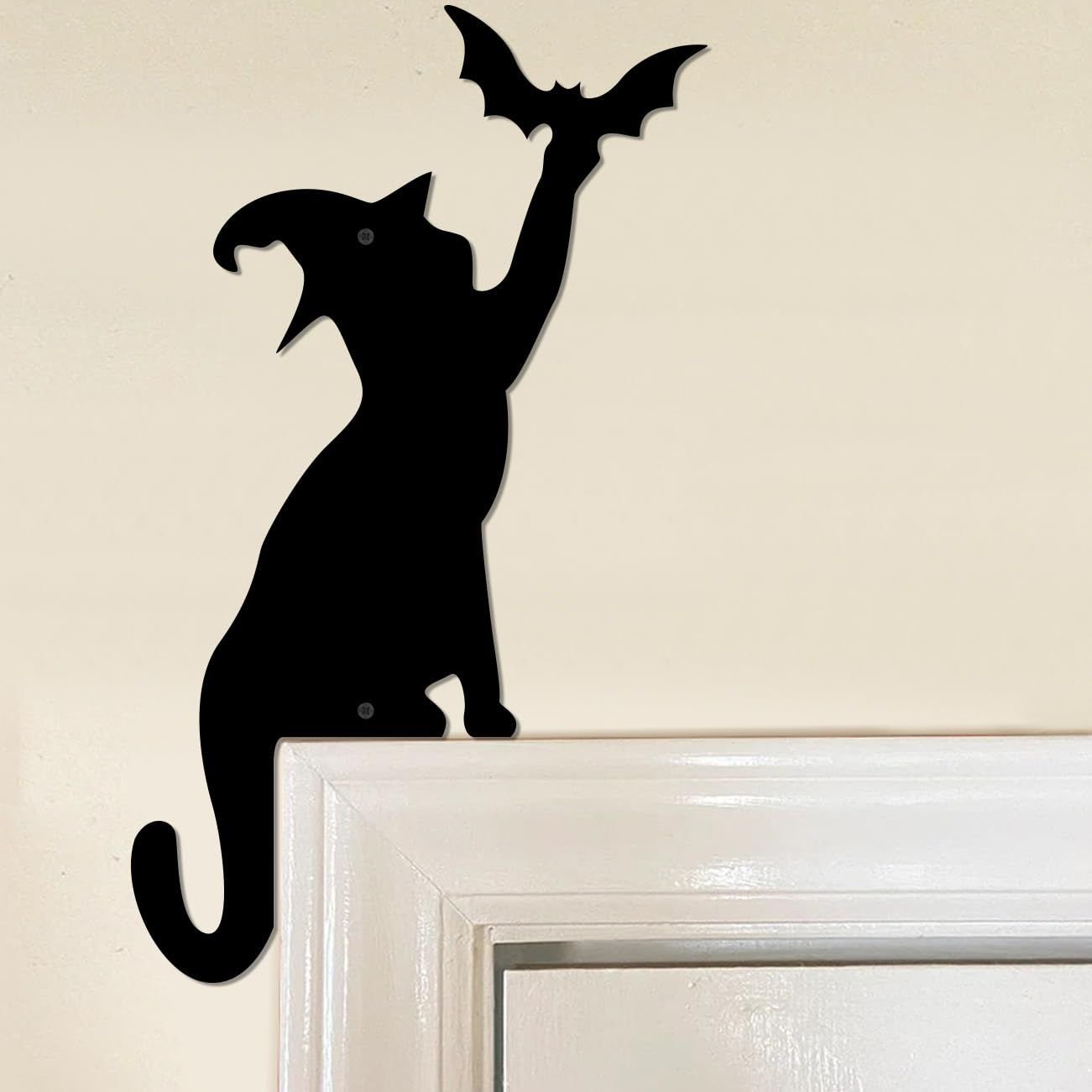 Black Cat Door Corner Silhouette