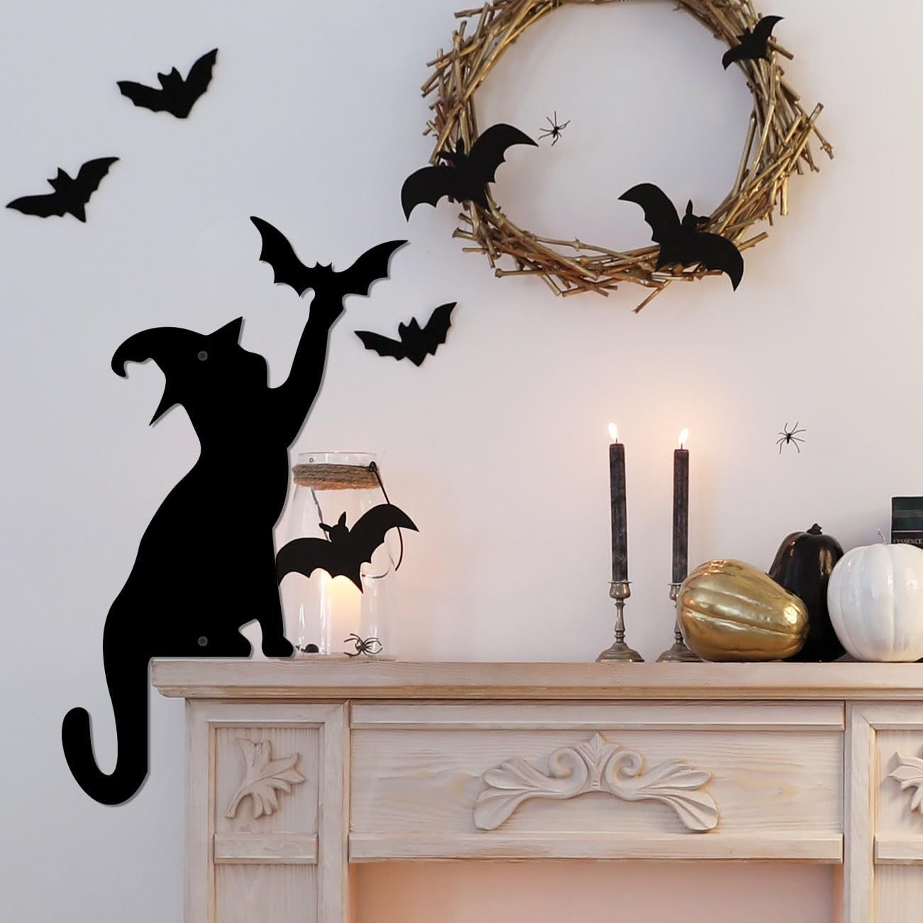 Black Cat Door Corner Silhouette