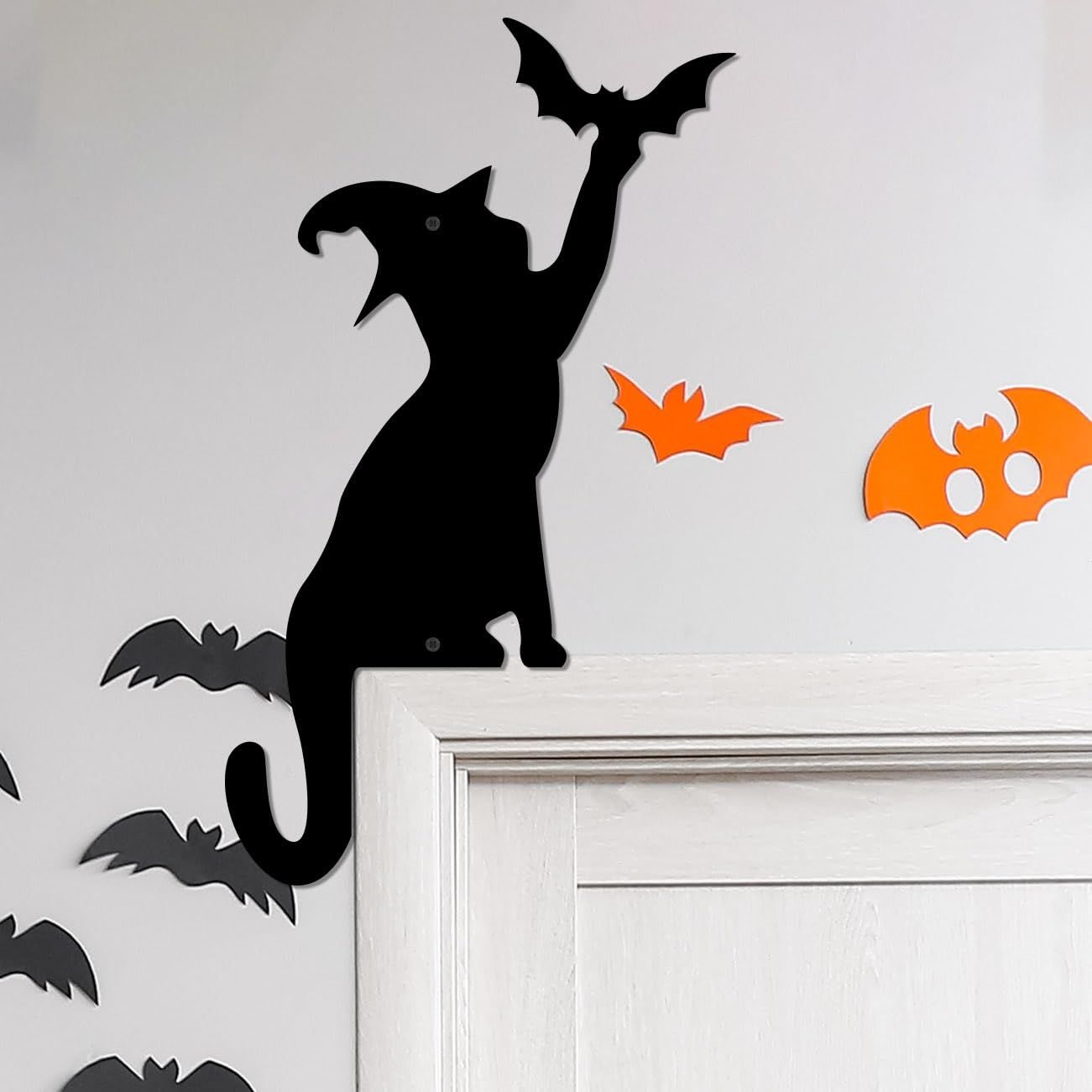 Black Cat Door Corner Silhouette