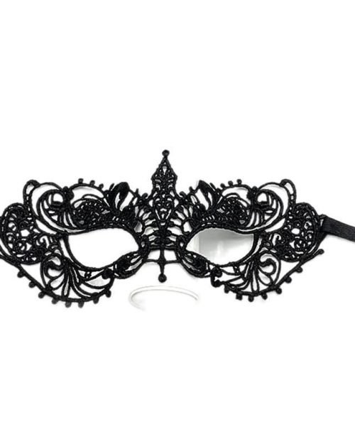 Lace Half-Face Masquerade Mask — Black