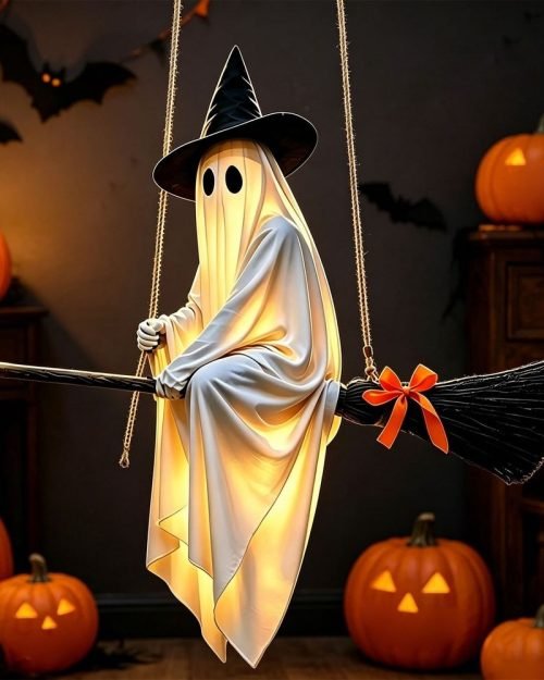 Light-Up Hanging Ghosts — Battery, Outdoor