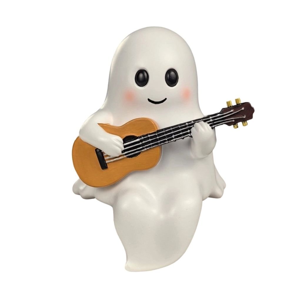 Ghost Figurine with Pink Bow