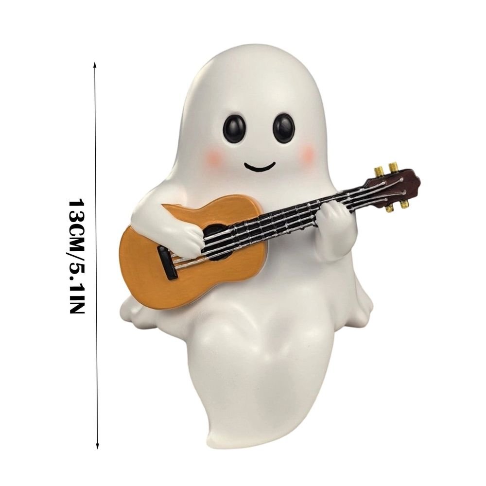 Ghost Figurine with Pink Bow