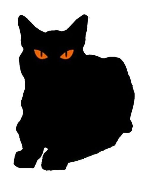 Metal Black Cat with Glowing Eyes — 15 inch