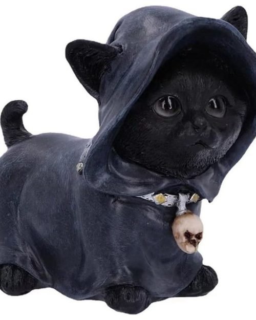 Caped Cat Skull Statue