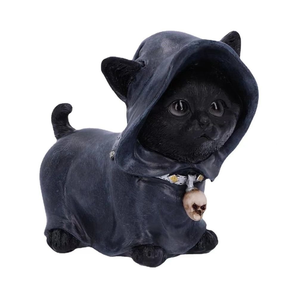 Caped Cat Skull Statue