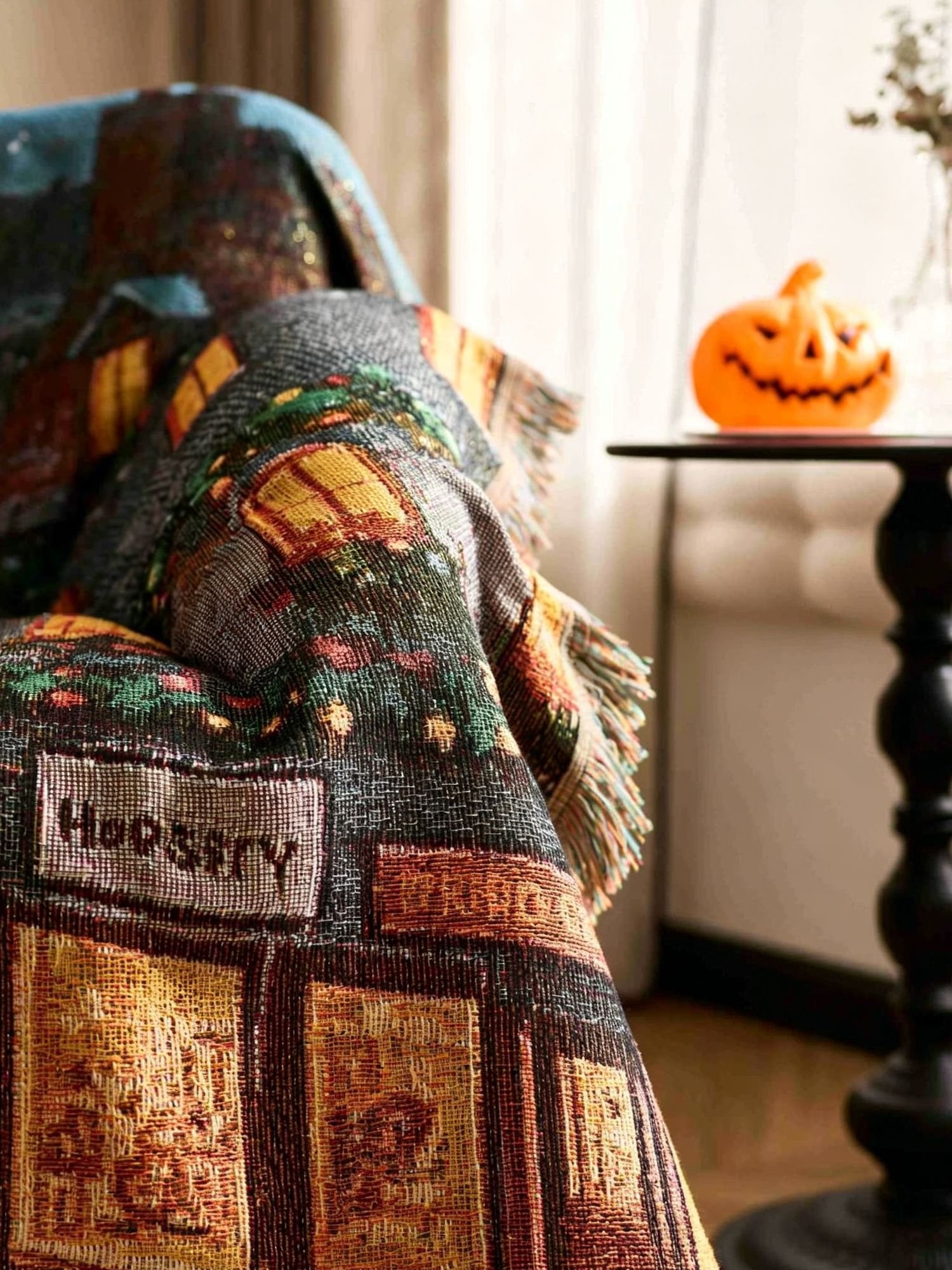 Festive Tapestry Throw Blanket