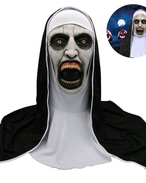Horror Nun Mask with Headscarf