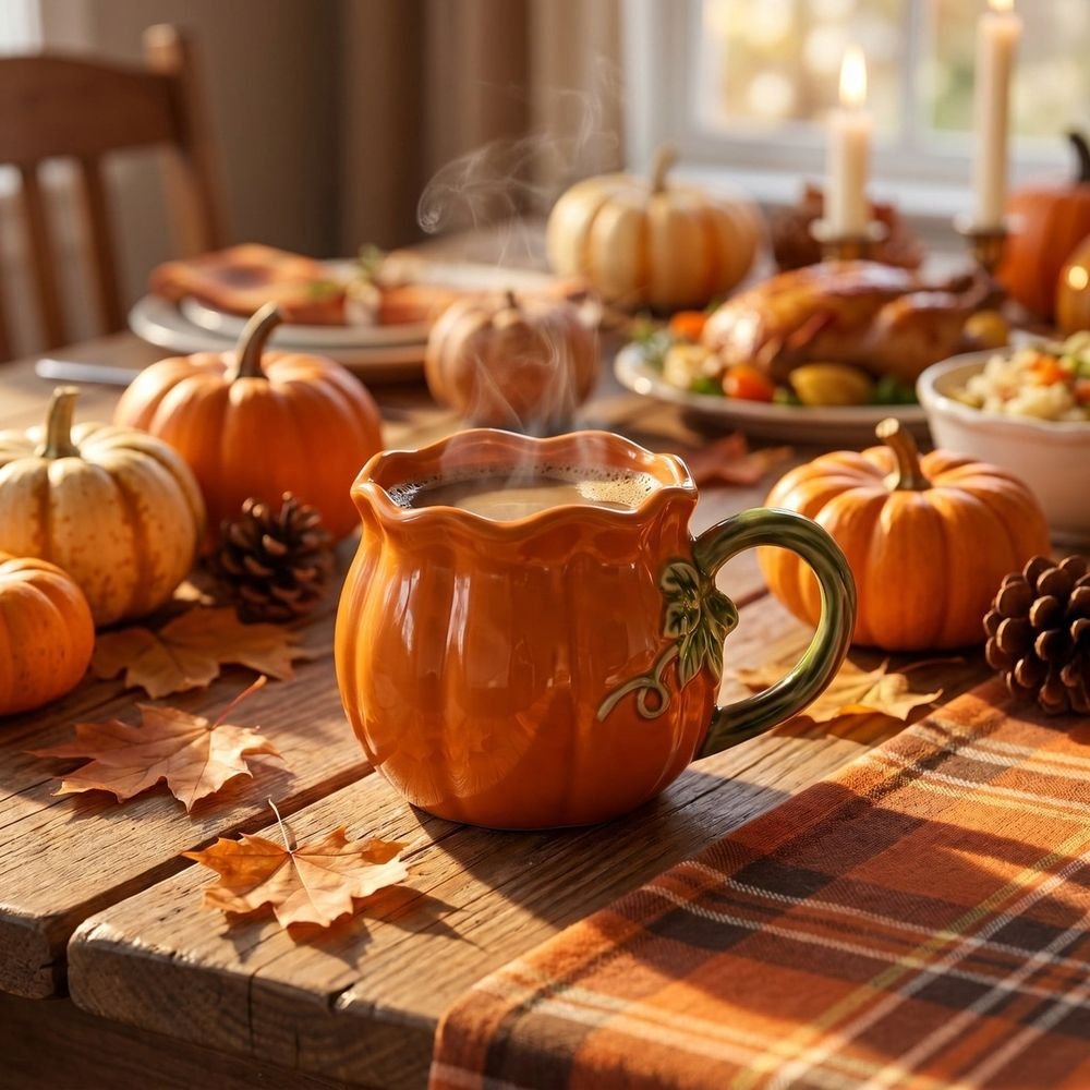 Premium Pumpkin Mug with Lid — 17oz