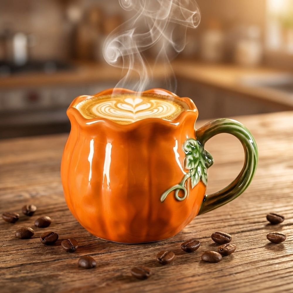 Premium Pumpkin Mug with Lid — 17oz