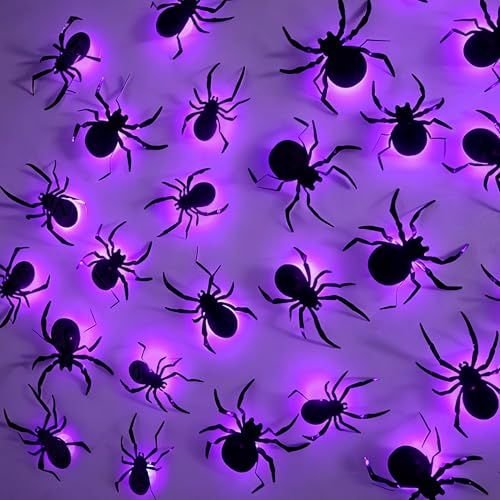 LED Light-Up Spiders — 36 Pack, Purple