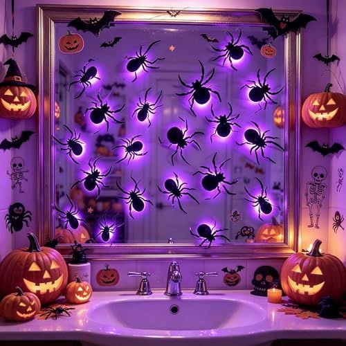 LED Light-Up Spiders — 36 Pack, Purple