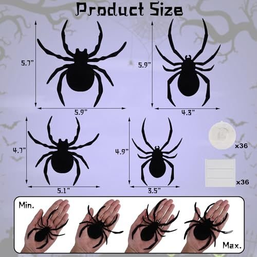 LED Light-Up Spiders — 36 Pack, Purple